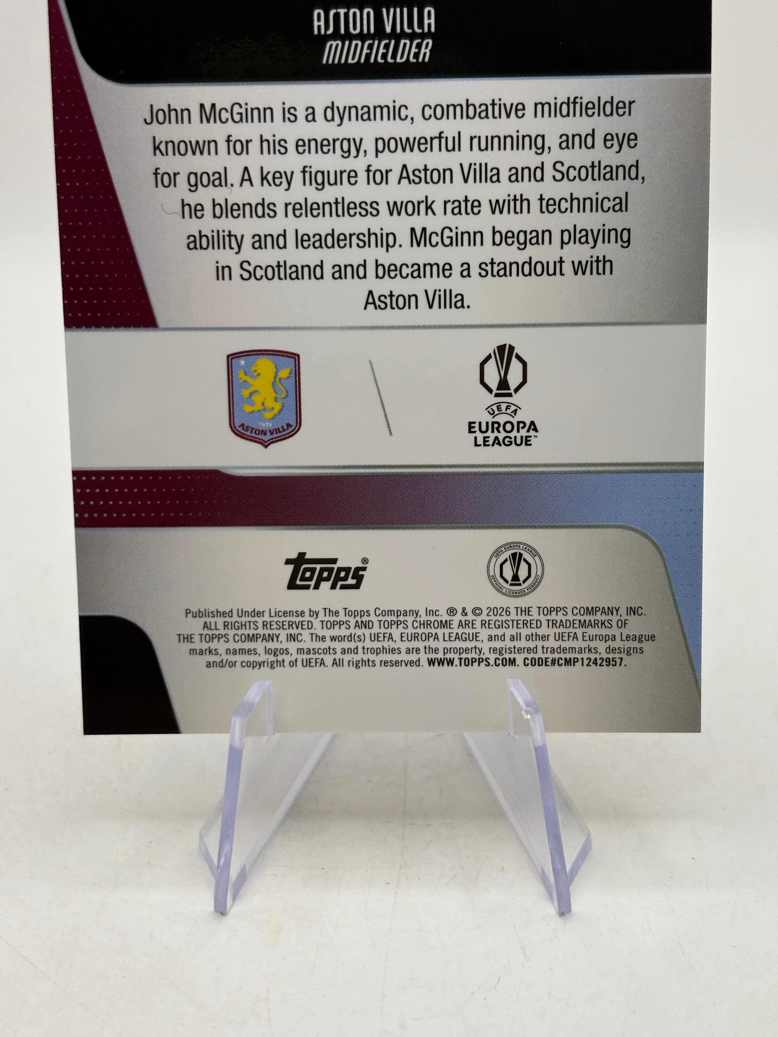 2025-26 Topps Chrome UEFA UCC John McGinn Negative Refractor SP Aston Villa - photo 4